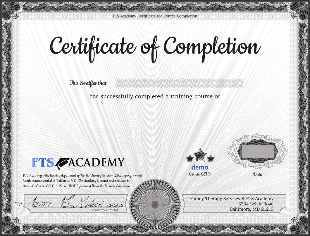 FTS Demo Certificate